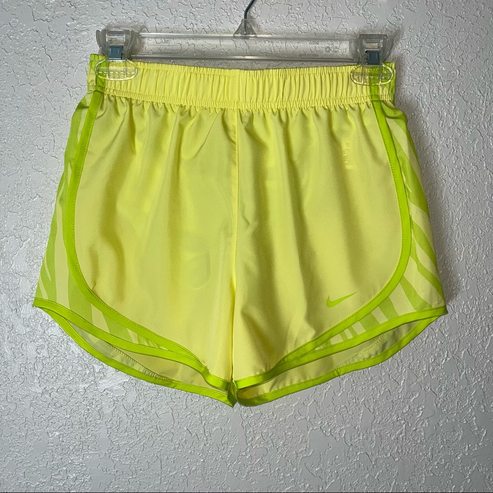 Women’s Nike dri-fit running shorts, XS, yellow/lime green